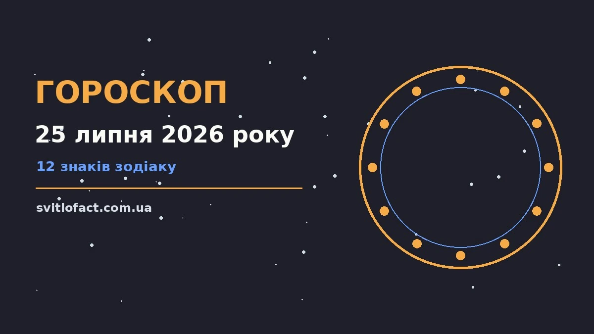 Астрологічний гороскоп на 25 липня 2026 року, знаки Зодіаку та планувальник справ