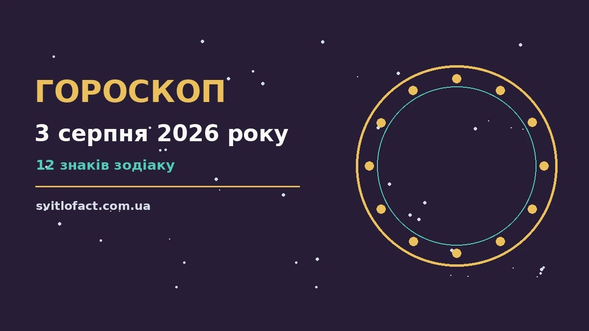 Щоденний гороскоп на 3 серпня 2026 року для дванадцяти знаків Зодіаку