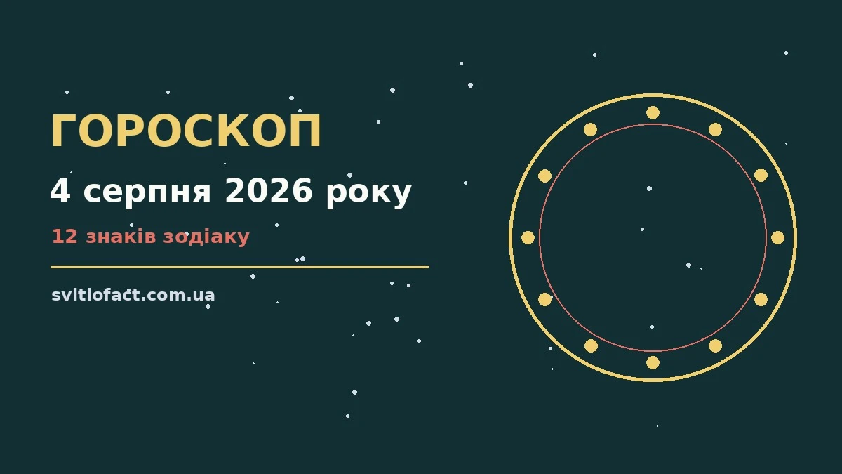 Гороскоп на 4 серпня 2026 року: орієнтири для кожного знака про фінанси та особисте життя