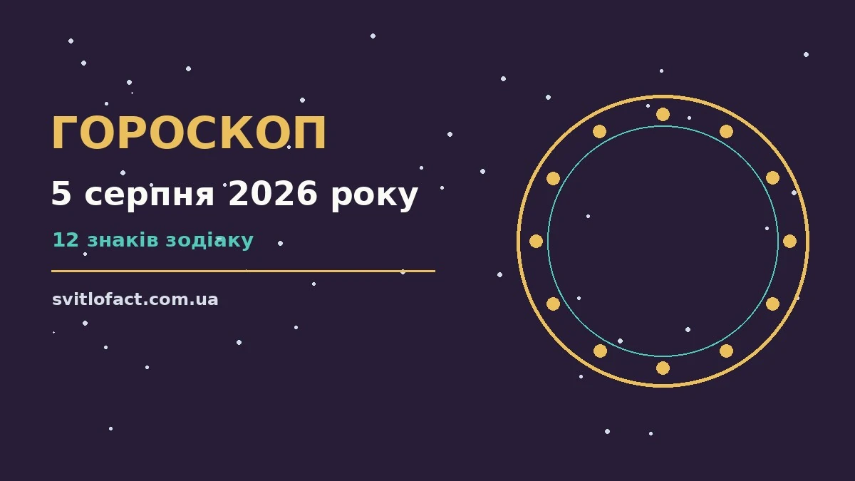 Гороскоп на 5 серпня 2026 року: фінанси, робота й поради для дванадцяти знаків Зодіаку