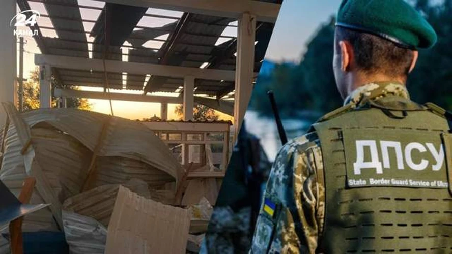 Наслідки російського удару по пункту пропуску «Табаки» — пошкоджені будівлі та конструкції, фото ДПСУ / Південного