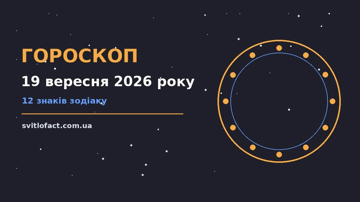 Гороскоп на 19 вересня 2026 року: орієнтири для кожного знака про фінанси та особисте життя