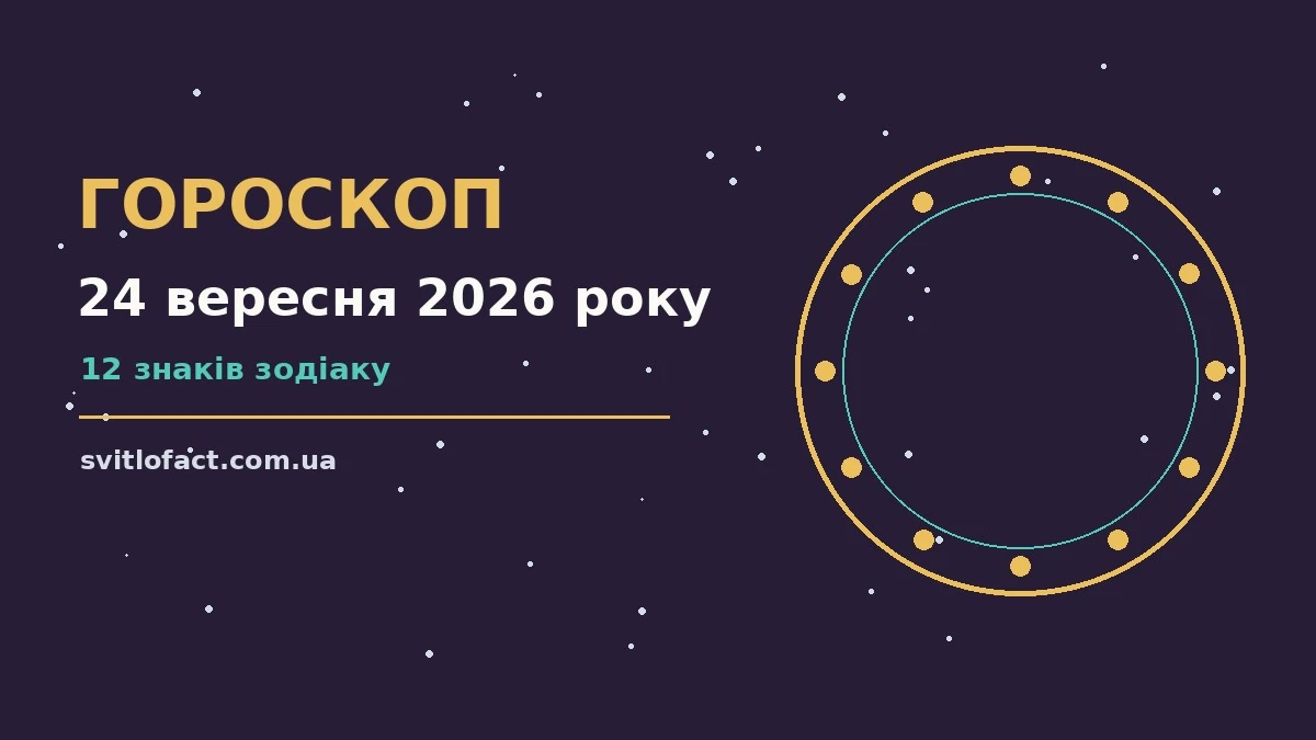 Гороскоп на 24 вересня 2026 року: орієнтири для кожного знака про фінанси та особисте життя