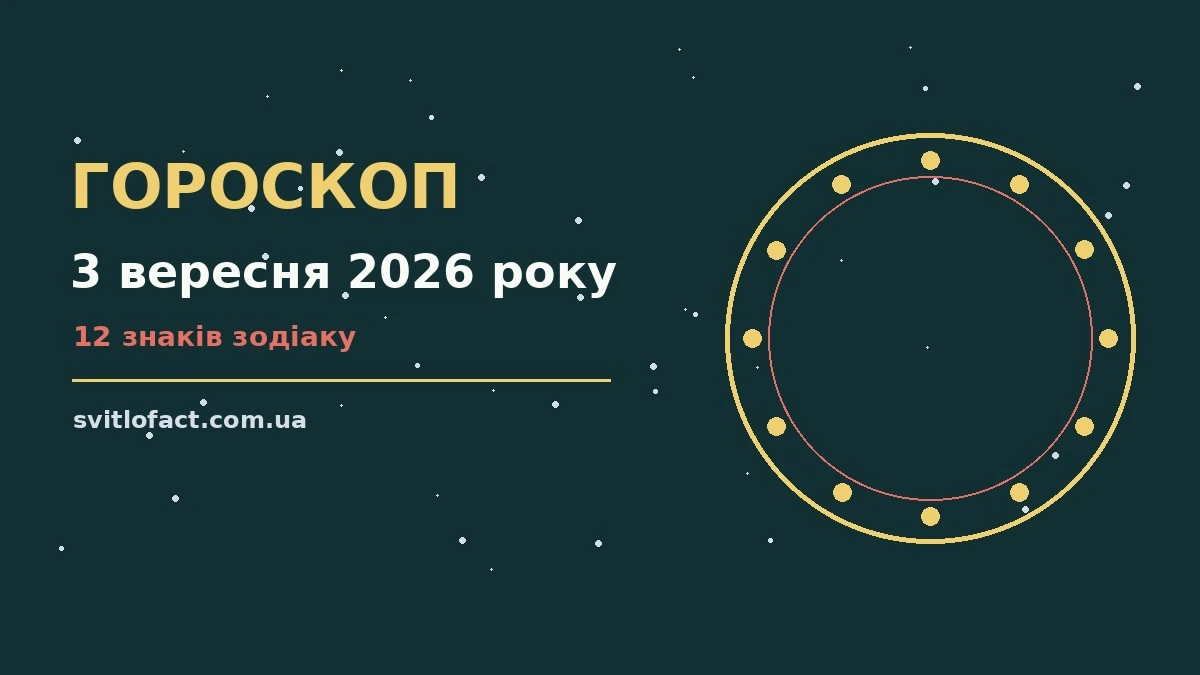 Гороскоп на 3 вересня 2026 року: орієнтири для кожного знака про фінанси та особисте життя