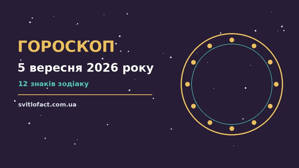 Гороскоп на 5 вересня 2026 року: орієнтири для кожного знака про фінанси та особисте життя